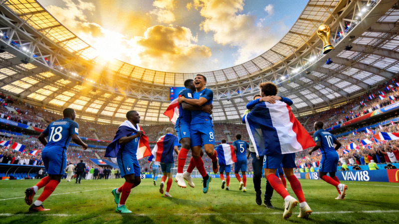 2018年世界杯法国队夺冠庆祝时刻